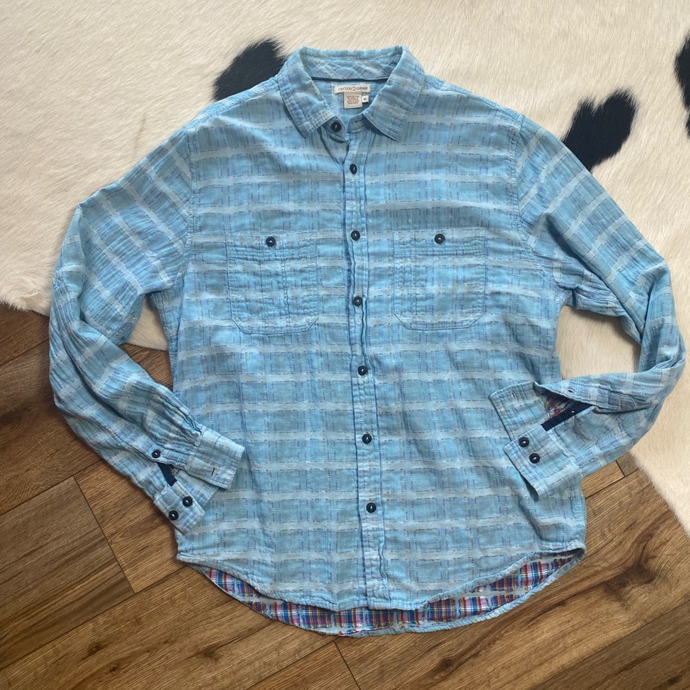 Carbon2Cobalt Men's Long Sleeve Sea Change Plaid Shirt - Picture 2 of 8